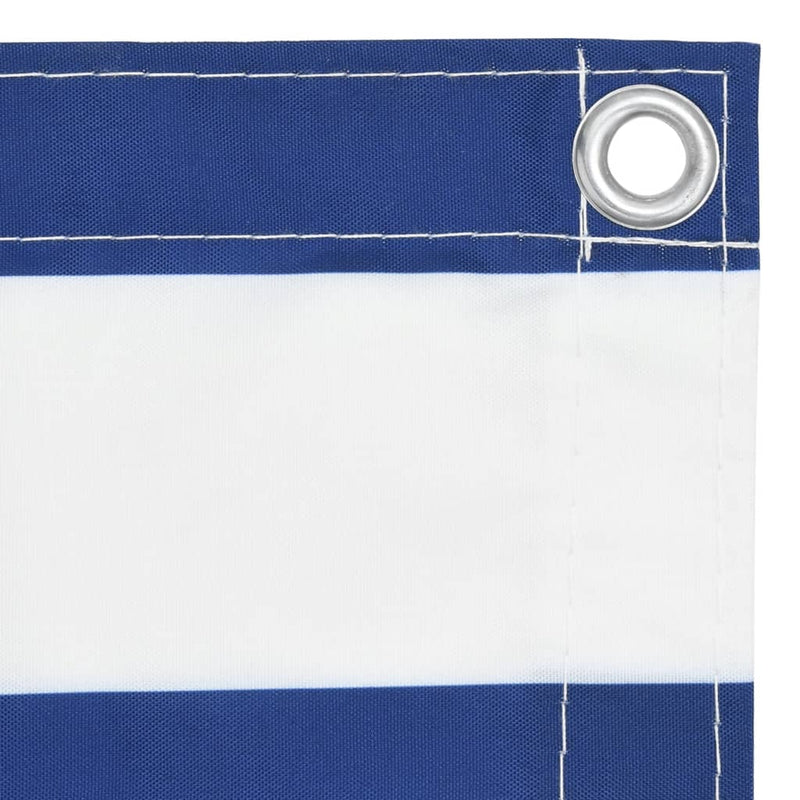 Balkongskjerm hvit og blå 90x300 cm oxfordstoff