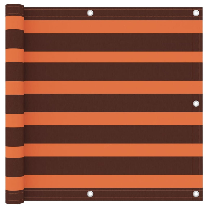 Balkongskjerm oransje og brun 90x400 cm oxfordstoff
