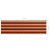 Balkongskjerm oransje og brun 120x400 cm oxfordstoff