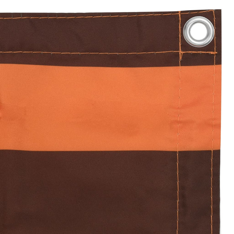 Balkongskjerm oransje og brun 120x500 cm oxfordstoff