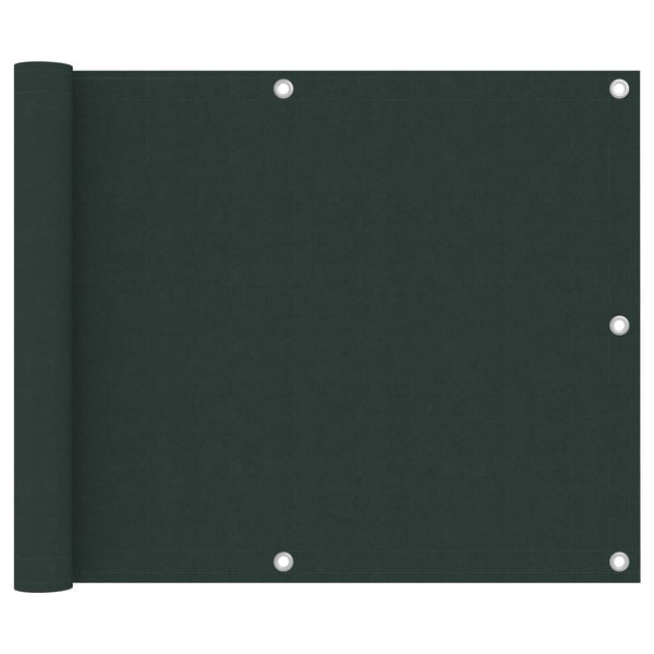 Balkongskjerm mørkegrønn 75x500 cm oxfordstoff