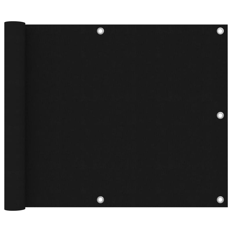 Balkongskjerm svart 75x500 cm oxfordstoff