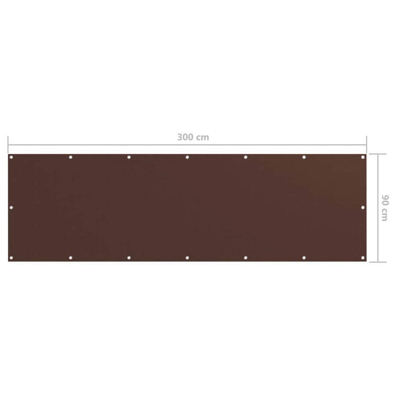 Balkongskjerm brun 90x300 cm oxfordstoff