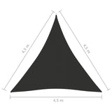 Solseil oxfordstoff trekantet 4,5x4,5x4,5 m antrasitt
