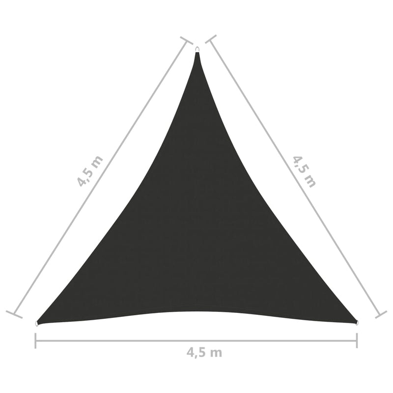 Solseil oxfordstoff trekantet 4,5x4,5x4,5 m antrasitt
