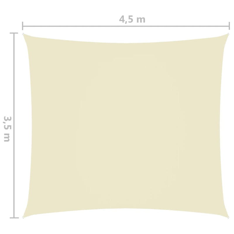 Solseil oxfordstoff rektangulær 3,5x4,5 m kremhvit