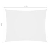 Solseil oxfordstoff rektangulær 2x4 m hvit