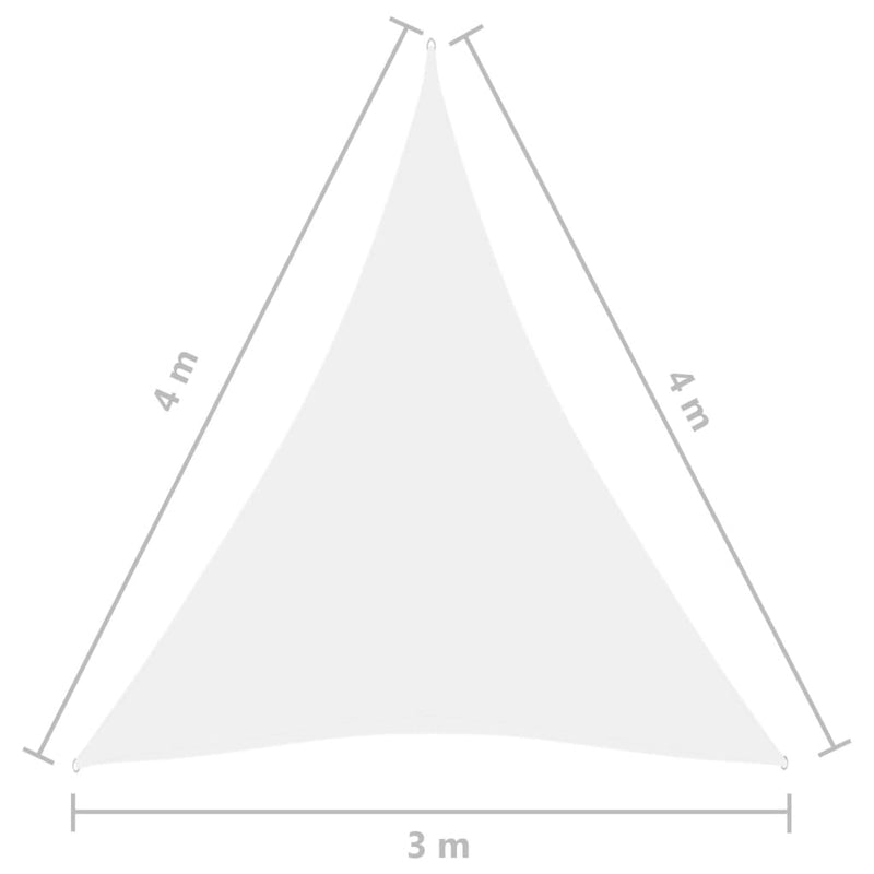 Solseil oxfordstoff trekantet 3x4x4 m hvit