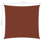Solseil oxfordstoff firkantet 4,5x4,5 m terrakotta