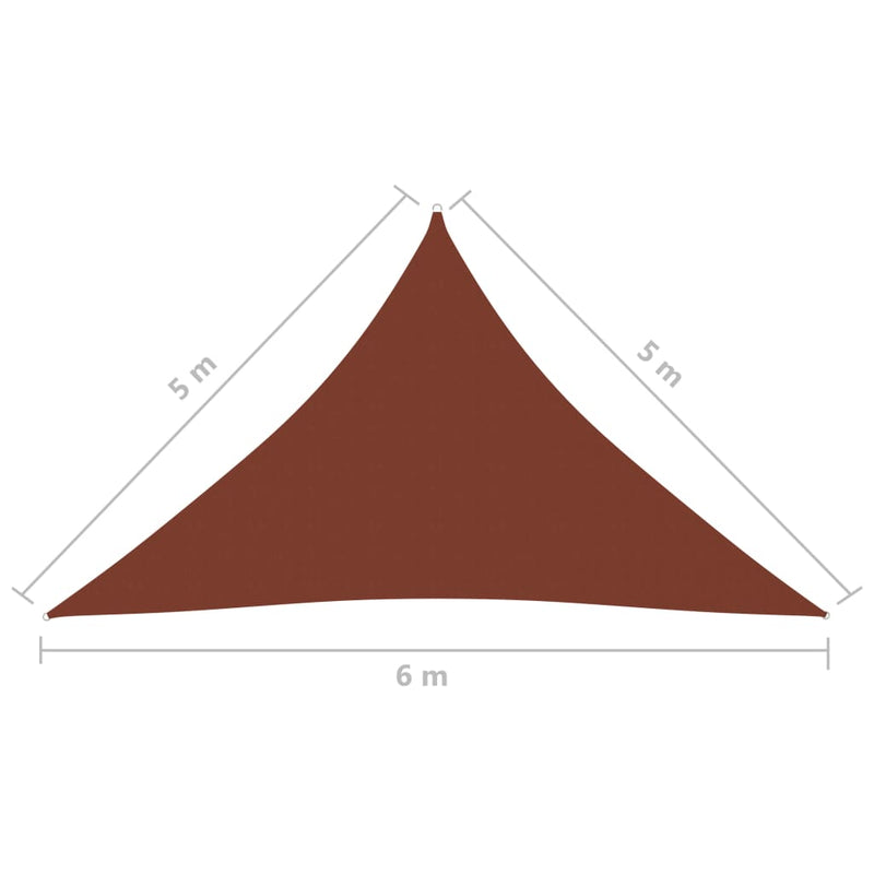 Solseil oxfordstoff trekantet 5x5x6 m terrakotta