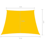 Solseil oxfordstoff trapesformet 3/5x4 m gul