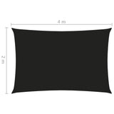 Solseil oxfordstoff rektangulær 2x4 m svart