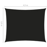 Solseil oxfordstoff rektangulær 3,5x4,5 m svart