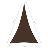 Solseil oxfordstoff trekantet 3x4x4 m brun
