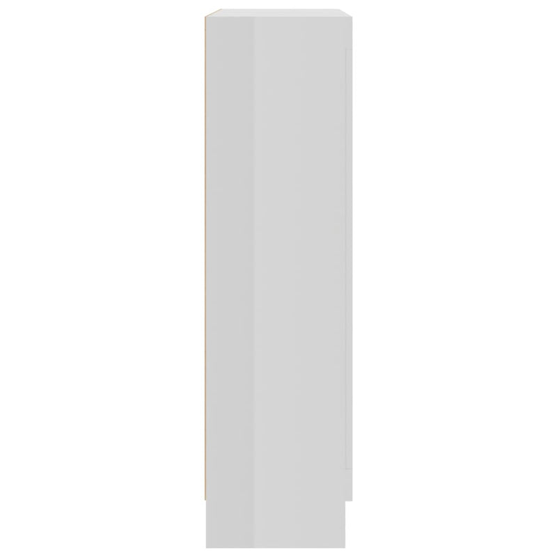 Bokhylle høyglans hvit 82,5x30,5x115 cm sponplate
