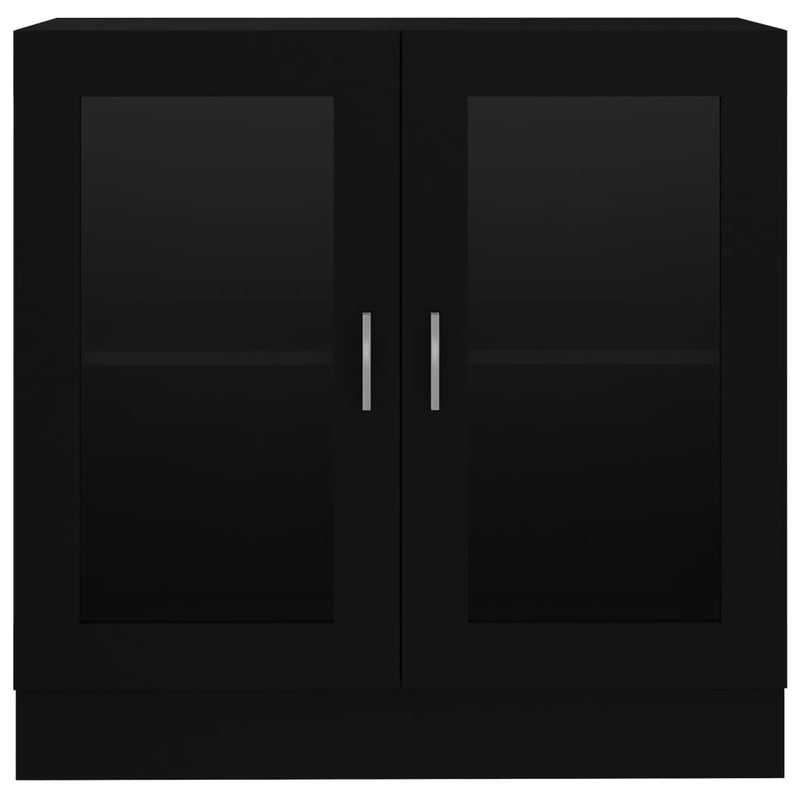 Vitrineskap svart 82,5x30,5x80 cm sponplate