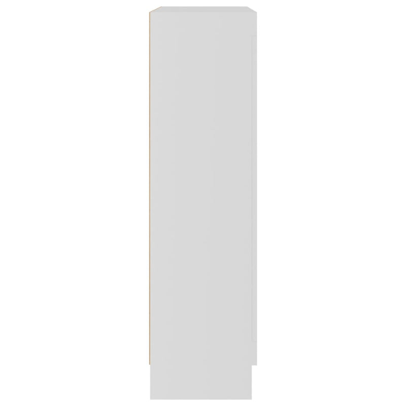Vitrineskap hvit 82,5x30,5x115 cm sponplate