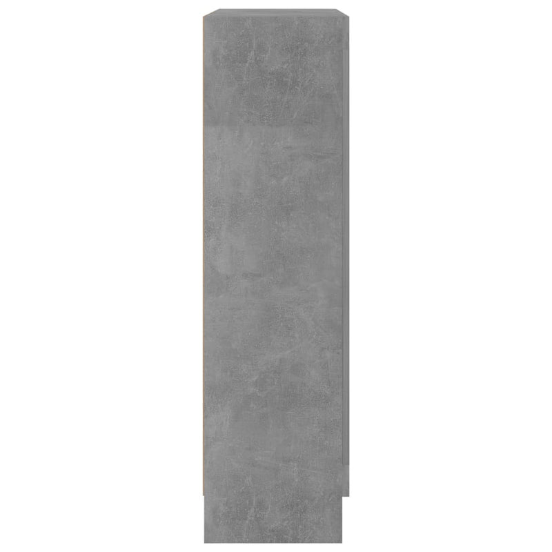 Vitrineskap betonggrå 82,5x30,5x115 cm sponplate