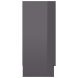 Vitrineskap høyglans grå 120x30,5x70 cm sponplate