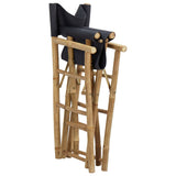 Sammenleggbare regissørstoler 2 stk bambus og stoff