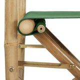 Sammenleggbare regissørstoler 2 stk grønn bambus og stoff