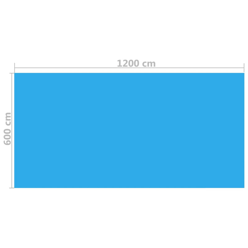 Bassengtrekk rektangulært 1200x600 cm PE blå
