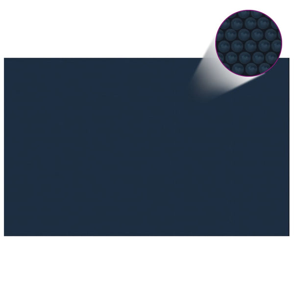 Flytende solarduk til basseng PE 800x500 cm svart og blå
