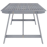 Utendørs spisebord grå 206x100x74 cm heltre akasie