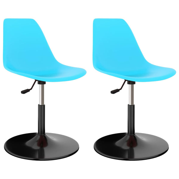 Svingbare spisestoler 2 stk blå PP