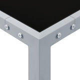 Hagebord 130x130x72 cm stål og glass grå