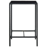 Hagebarbord svart 70x70x110 cm polyrotting og glass