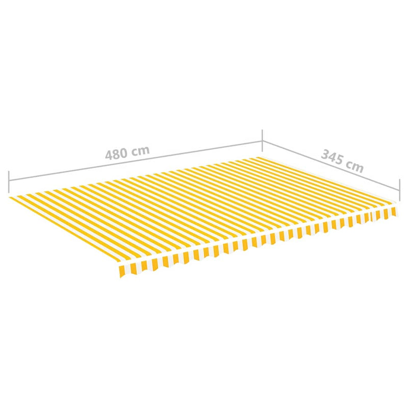 Erstatningsduk for markise gul og hvit 5x3,5 m
