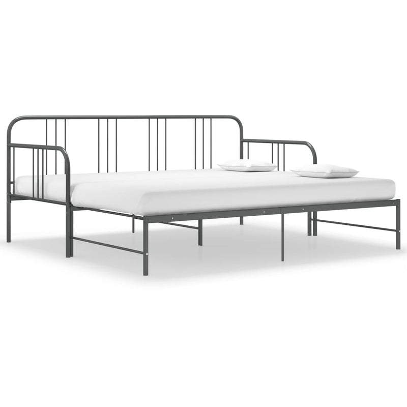 Uttrekkbar ramme til sovesofa grå metall 90x200 cm