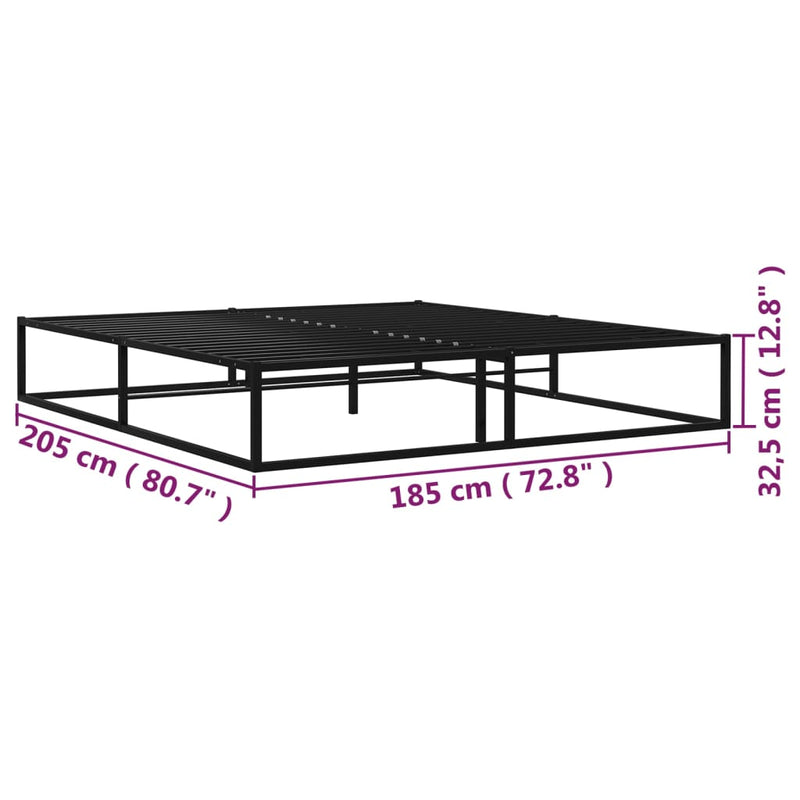 Sengeramme svart metall 180x200 cm