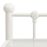 Nattbord hvit og gjennomsiktig 45x34,5x60,5 cm metall og glass