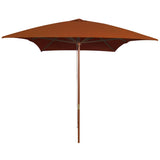 Utendørs parasoll med trestang terrakotta 200x300 cm