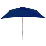 Utendørs parasoll med trestang svart 200x300 cm