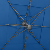 Parasoll med aluminiumsstang 4 nivåer 250x250 cm asurblå