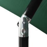 Parasoll med aluminiumsstang 3 nivåer 2 m grønn