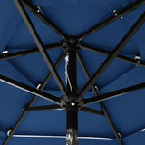 Parasoll med aluminiumsstang 3 nivåer 2 m asurblå