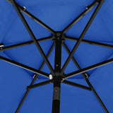 Parasoll med aluminiumsstang 3 nivåer 2,5 m asurblå