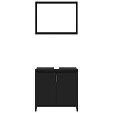 Baderomsmøbler 3 deler svart sponplate