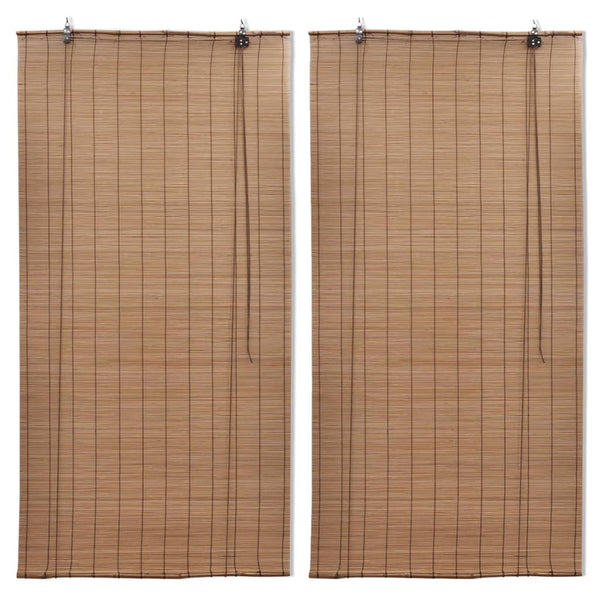 Rullegardiner 2 stk bambus 80x160 cm brun