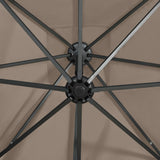Hengeparasoll med stang og LED-lys 250 cm gråbrun
