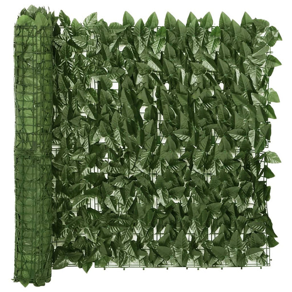 Balkongskjerm med mørkegrønne blader 400x75 cm