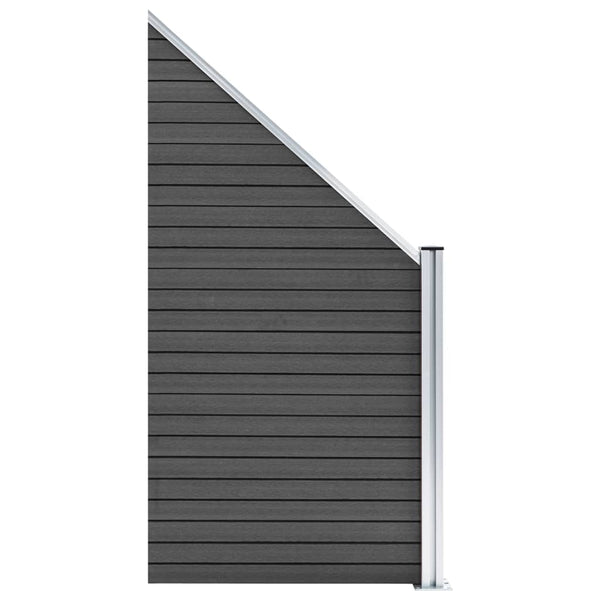 Gjerdepanel WPC 95x(105-180) cm svart