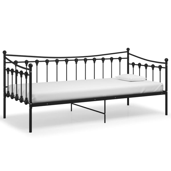 Ramme til sovesofa svart metall 90x200 cm