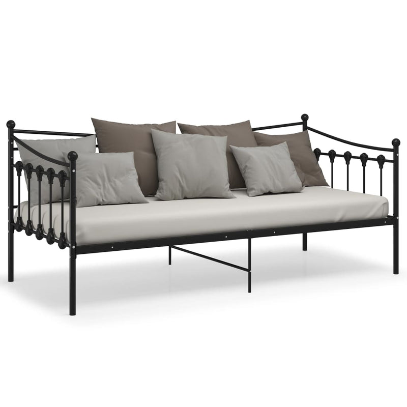 Ramme til sovesofa svart metall 90x200 cm