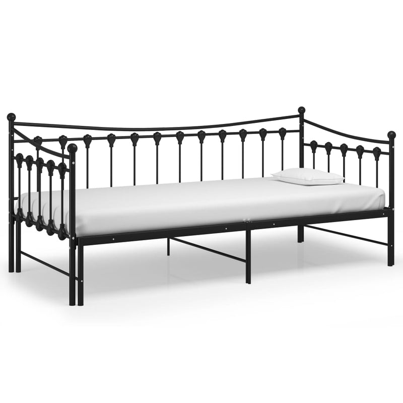 Uttrekkbar ramme til sovesofa svart metall 90x200 cm
