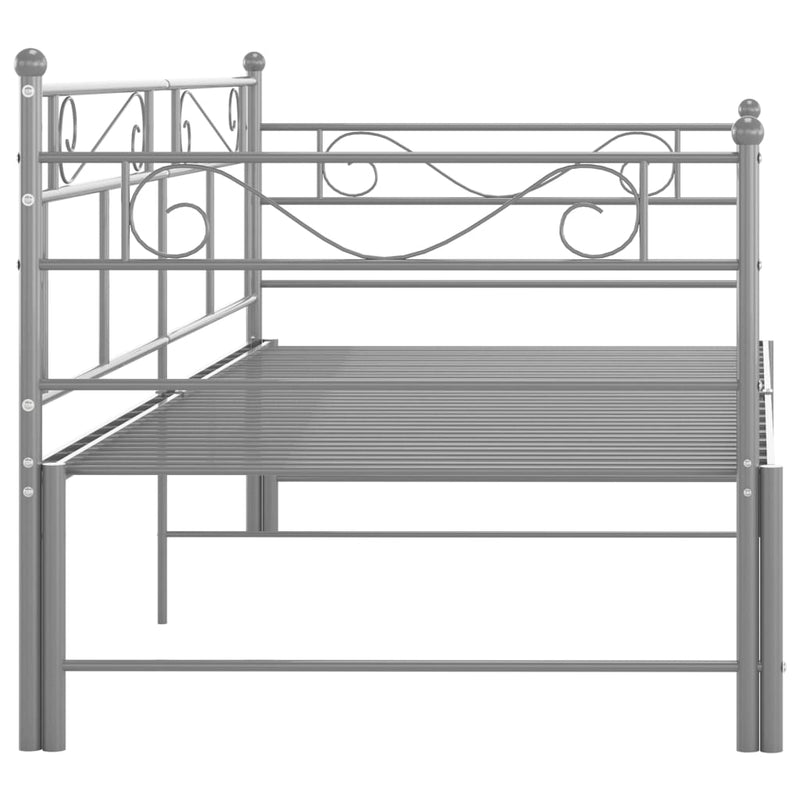 Uttrekkbar ramme til sovesofa grå metall 90x200 cm